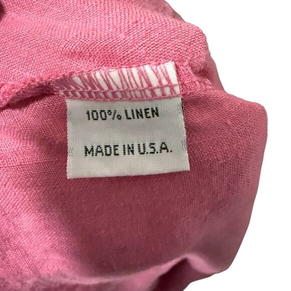 Bryn Walker Lagenlook Linen Pullover Hooded Top Pink Linen Front Pocket Size XL - Picture 5 of 8
